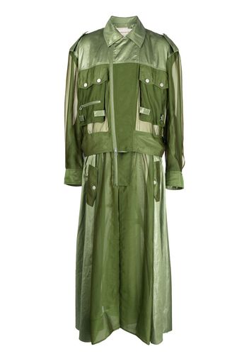 Feng Chen Wang sheer-panelling jacket - Verde