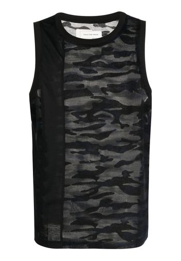 Feng Chen Wang camouflage-print tank top - Nero