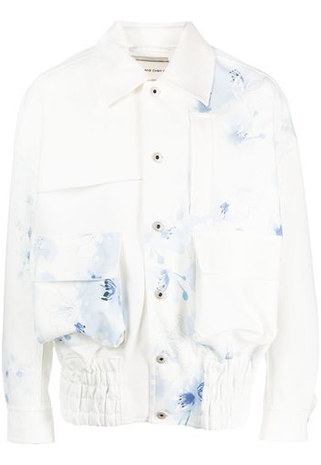 Feng Chen Wang faded watercolour-print jacket - Bianco