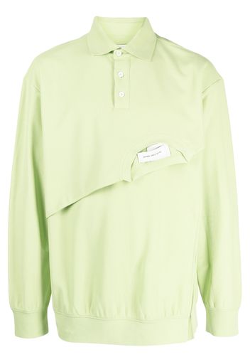 Feng Chen Wang asymmetric-design polo shirt - Verde
