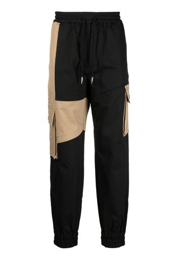 Feng Chen Wang colour-block panelled drawstring trousers - Nero