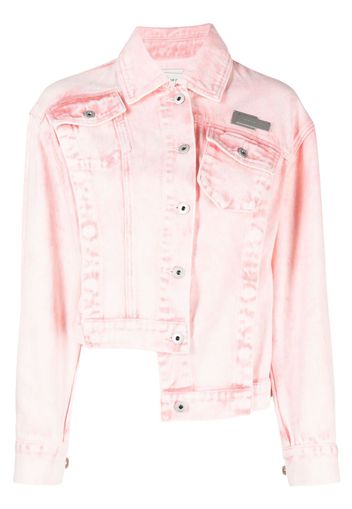 Feng Chen Wang Giacca denim con placca logo - Rosa