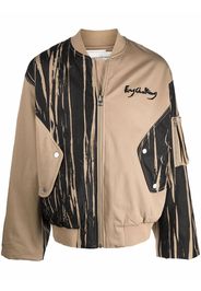 Feng Chen Wang striped graphic bomber jacket - Toni neutri