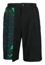 Feng Chen Wang swirl-print knee-length shorts - Verde