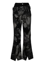 Feng Chen Wang Jeans svasati con ricamo - Nero