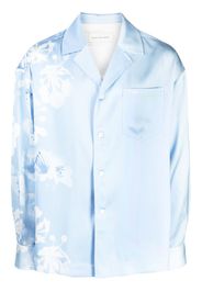 Feng Chen Wang floral-print long-sleeve shirt - Blu