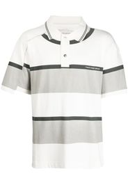 Feng Chen Wang striped cotton polo short - Bianco