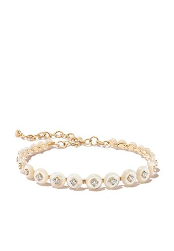 Fernando Jorge 18kt yellow gold Surrounding mother-of-pearl and diamond bracelet - Oro