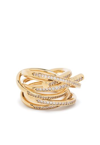 Ferragamo all-over crystal-embellished ring - Oro