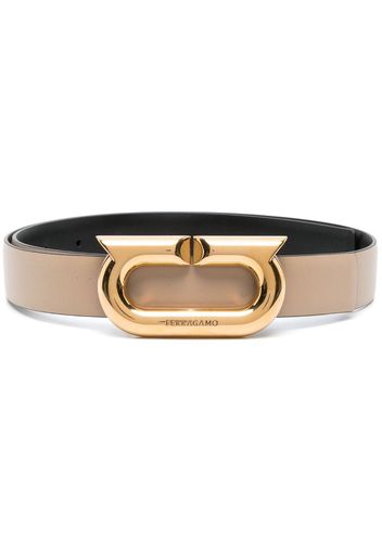 Ferragamo Gancio Ellipse leather belt - Toni neutri