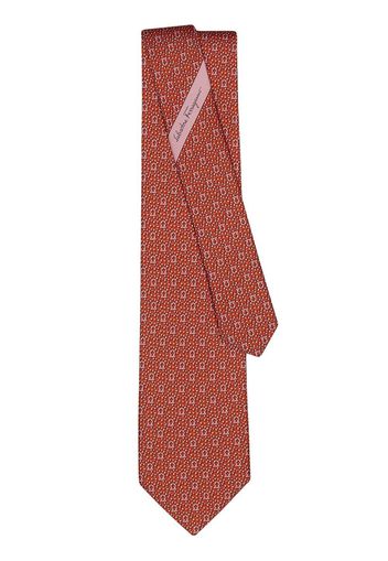 Ferragamo Pixel print silk tie - Arancione