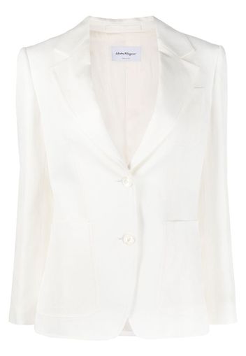 Ferragamo single-breasted silk-blend blazer - Bianco