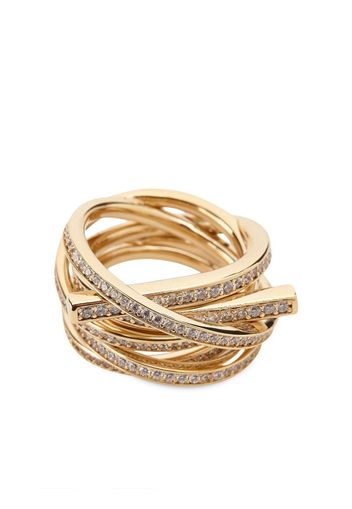 Ferragamo Gancini crystal-embellished ring - Oro