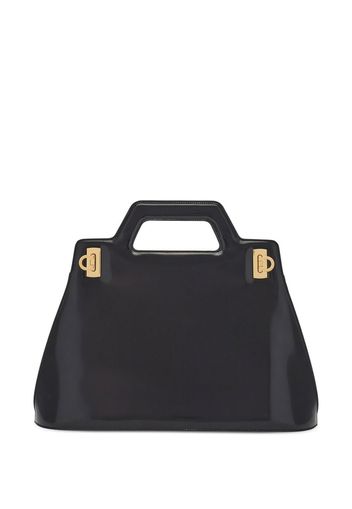 Ferragamo Borsa tote in pelle con manico - Nero