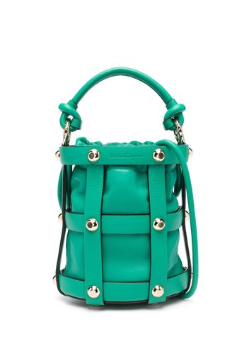 Ferragamo caged-design bucket bag - Verde