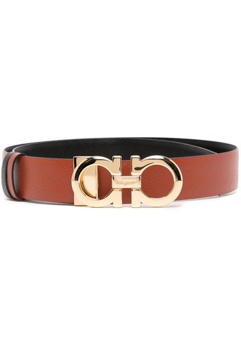 Ferragamo Gancini-buckle leather belt - Marrone