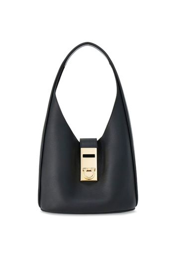 Ferragamo medium Gancini-buckle leather hobo bag - Nero