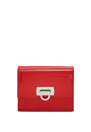Ferragamo Gancini flip-lock leather wallet - Rosso