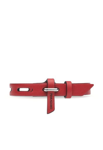 Ferragamo logo-lettering leather bracelet - Rosso