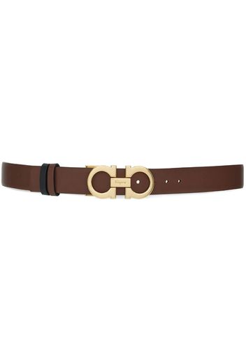 Ferragamo Gancini-buckle reversible leather belt - Marrone