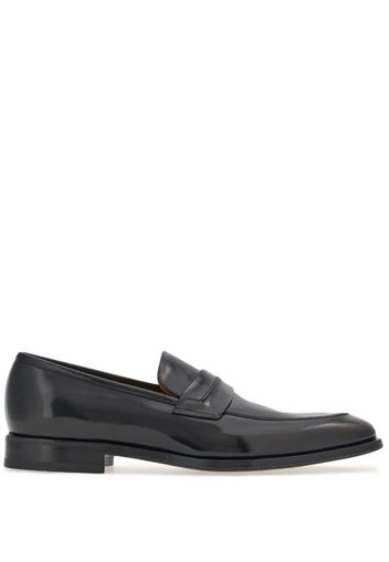 Ferragamo pointed-toe leather loafers - Nero