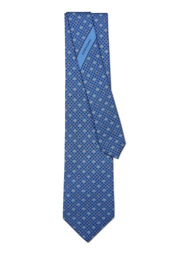 Ferragamo fox-print silk tie - Blu