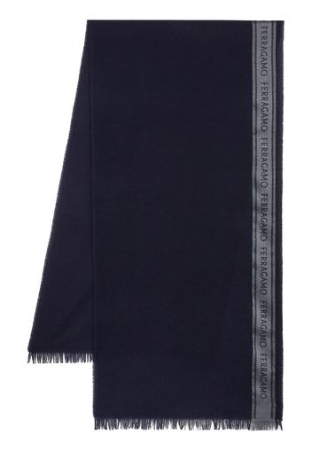 Ferragamo colour-block logo-print scarf - Blu