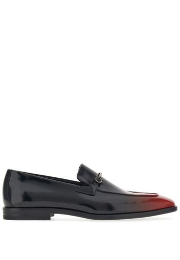 Ferragamo Gancini-buckle gradient leather loafers - Rosso