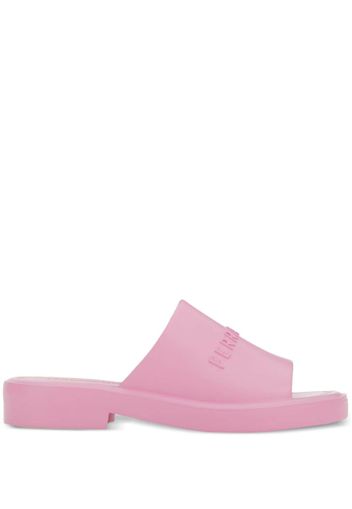 Ferragamo logo-debossed open-toe slides - Rosa