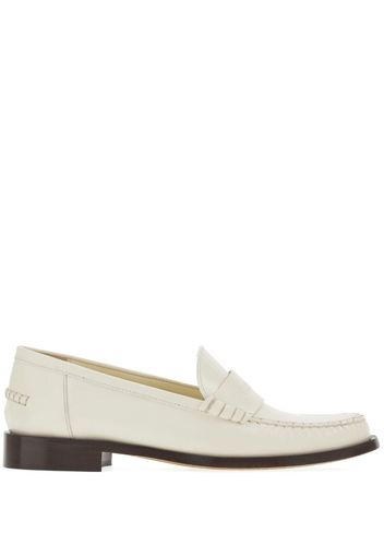 Ferragamo debossed-logo leather loafers - Bianco