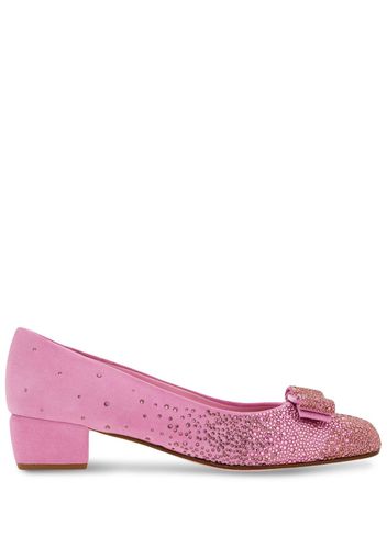 Ferragamo Vara 30mm crystal-embellished pumps - Rosa