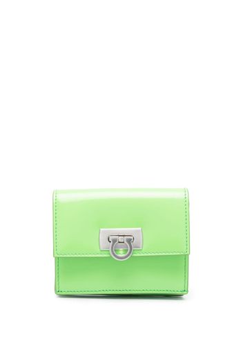 Ferragamo logo-plaque leather wallet - Verde