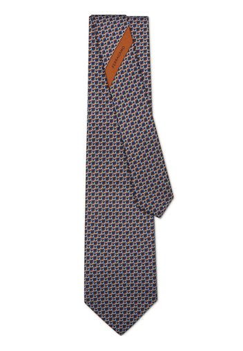 Ferragamo Sun print silk tie - Blu