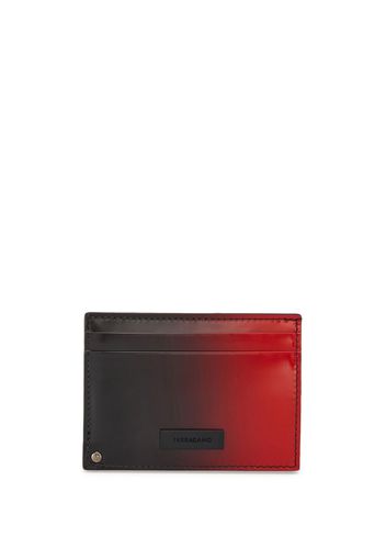 Ferragamo gradient-effect patent-finish card holder - Rosso