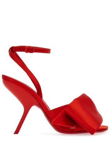 Ferragamo 105mm oversized-bow leather sandals - Rosso