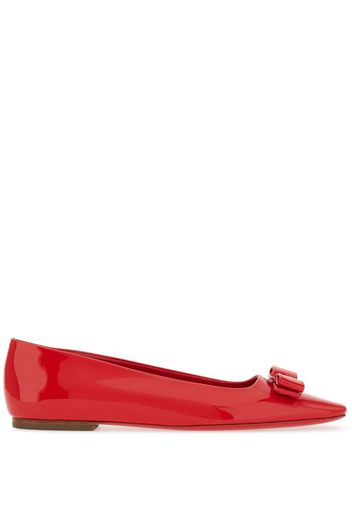 Ferragamo Vara bow-detail ballerina shoes - Rosso