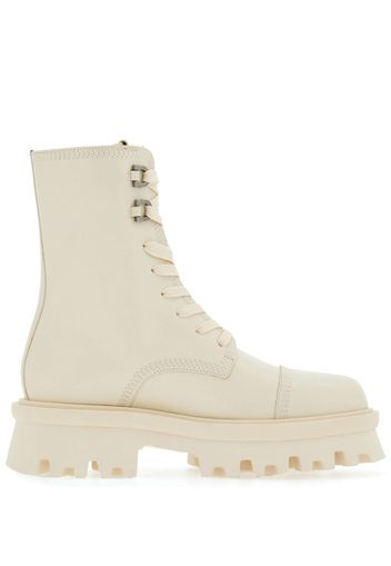 Ferragamo lace-up leather boots - Bianco