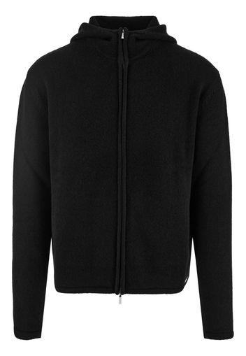 Ferragamo zip-fastening cashmere hoodie - Nero