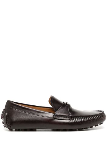 Ferragamo Gancini-buckle leather loafers - Rosso