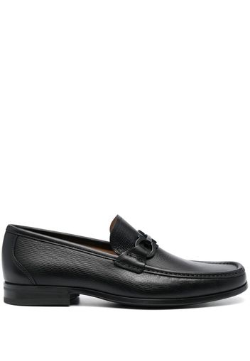 Ferragamo almond-toe leather loafers - Nero