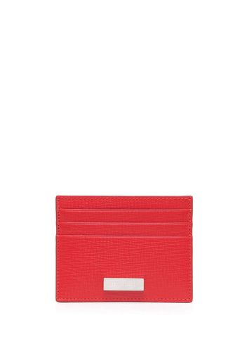 Ferragamo logo-plaque leather cardholder - Rosso