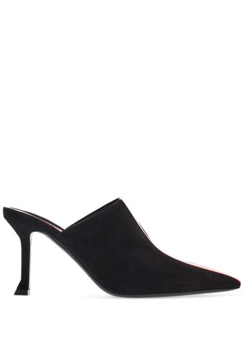 Ferragamo 85mm stripe-detail suede mule - Nero