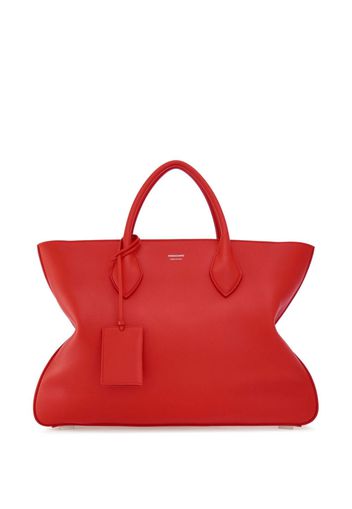 Ferragamo logo-stamp leather tote bag - Rosso