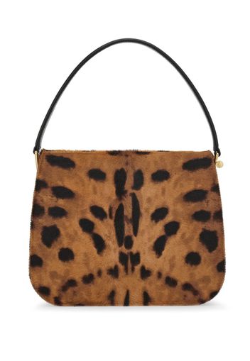 Ferragamo small Semi-rigid leopard-print tote bag - Toni neutri