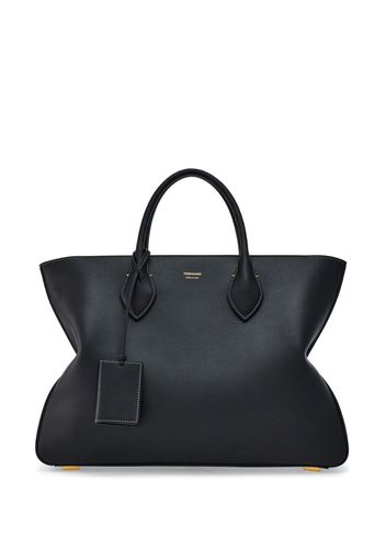 Ferragamo logo-print leather tote bag - Nero