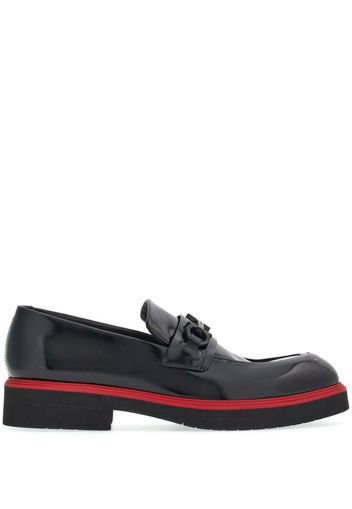 Ferragamo Gancini-ornament leather mocassins - Nero