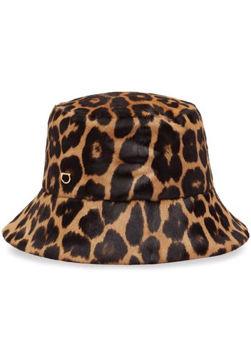 Ferragamo leopard-print pony hair bucket hat - Toni neutri