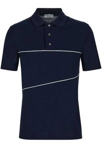 Ferragamo piped-detail cotton polo shirt - Blu