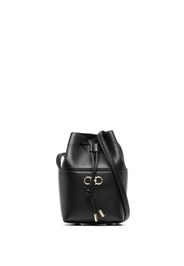 Ferragamo logo-plaque leather bucket bag - Nero