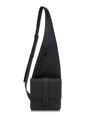 Ferragamo asymmetric faux-leather messenger bag - Nero